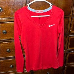Nike Women's Red Long Sleeve Top